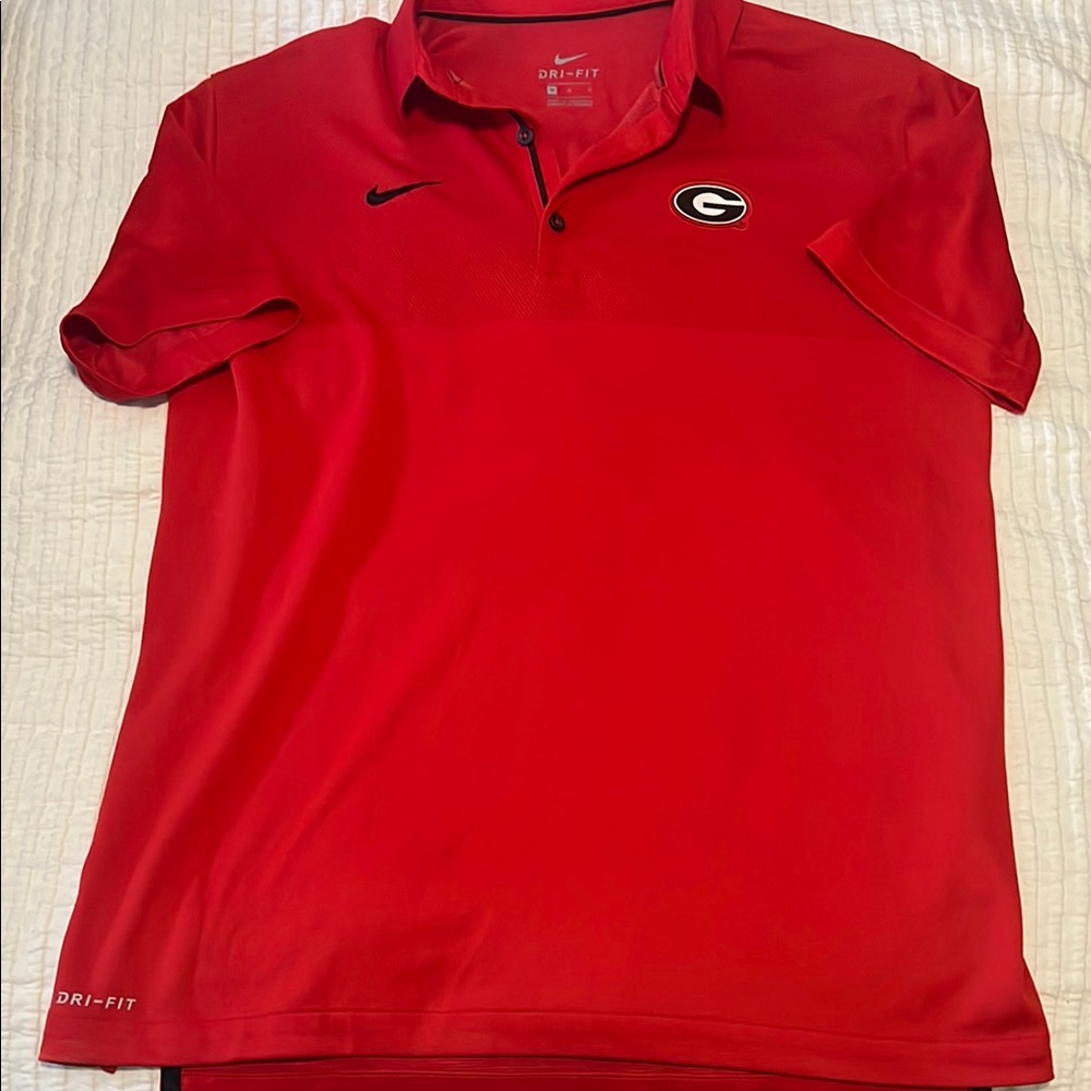 Nike Men's Red UGA Dri-Fit Polo
